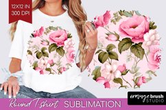 Spring Flowers Round Tshirt Background - Floral PNG Product Image 1