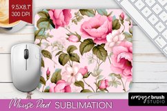 Spring Flowers Mouse Pad Sublimation - Floral Mousepad PNG Product Image 1