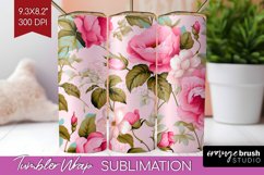 Spring Flowers Tumbler Wrap - Floral Tumbler PNG Sublimation Product Image 1