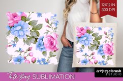 Spring Flowers Tote Bag - Floral Tote Bag PNG Sublimation Product Image 1