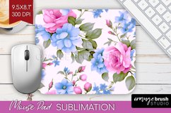 Spring Flowers Mouse Pad Sublimation - Floral Mousepad PNG Product Image 1