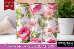 Spring Flowers Tumbler Wrap - Floral Tumbler PNG Sublimation Product Image 1