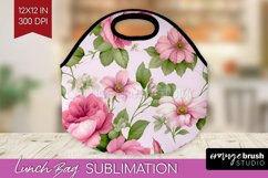 Spring Flowers Lunch Bag - Floral Lunch Bug PNG Sublimation Product Image 1