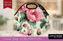 Spring Flowers Lunch Bag - Floral Lunch Bug PNG Sublimation Product Image 1