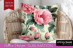 Spring Flowers Pillow Sublimation - Floral Pillow Cover PNG Product Image 1