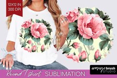 Spring Flowers Round Tshirt Background - Floral PNG Product Image 1
