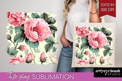 Spring Flowers Tote Bag - Floral Tote Bag PNG Sublimation Product Image 1