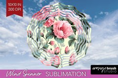 Spring Flowers Wind Spinner Sublimation PNG - Floral Round Product Image 1
