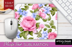 Spring Flowers Mouse Pad Sublimation - Floral Mousepad PNG Product Image 1