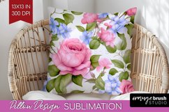 Spring Flowers Pillow Sublimation - Floral Pillow Cover PNG Product Image 1