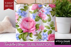 Spring Flowers Tumbler Wrap - Floral Tumbler PNG Sublimation Product Image 1