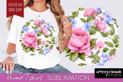 Spring Flowers Round Tshirt Background - Floral PNG Product Image 1