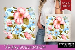Spring Flowers Tote Bag - Floral Tote Bag PNG Sublimation Product Image 1