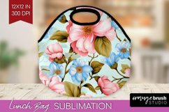 Spring Flowers Lunch Bag - Floral Lunch Bug PNG Sublimation Product Image 1