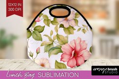 Spring Flowers Lunch Bag - Floral Lunch Bug PNG Sublimation Product Image 1