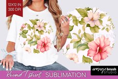 Spring Flowers Round Tshirt Background - Floral PNG Product Image 1