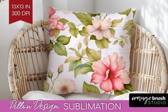 Spring Flowers Pillow Sublimation - Floral Pillow Cover PNG Product Image 1