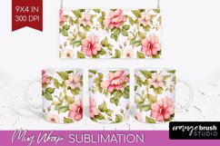 Spring Flowers Mug Wrap - Floral Mug PNG Sublimation Product Image 1