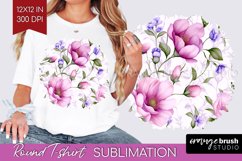 Spring Flowers Round Tshirt Background - Floral PNG Product Image 1