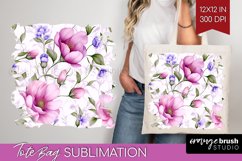 Spring Flowers Tote Bag - Floral Tote Bag PNG Sublimation Product Image 1