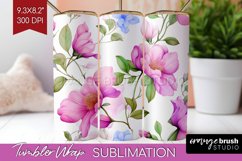 Spring Flowers Tumbler Wrap - Floral Tumbler PNG Sublimation Product Image 1