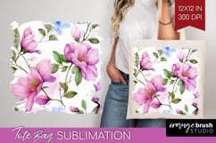 Spring Flowers Tote Bag - Floral Tote Bag PNG Sublimation Product Image 1