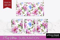 Spring Flowers Mug Wrap - Floral Mug PNG Sublimation Product Image 1
