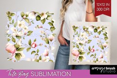 Spring Flowers Tote Bag - Floral Tote Bag PNG Sublimation Product Image 1