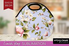 Spring Flowers Lunch Bag - Floral Lunch Bug PNG Sublimation Product Image 1