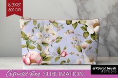 Spring Flowers Cosmetic Bag - Floral Makeup Bag PNG Product Image 1