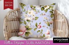 Spring Flowers Pillow Sublimation - Floral Pillow Cover PNG Product Image 1