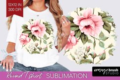 Spring Flowers Round Tshirt Background - Floral PNG Product Image 1