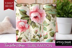 Spring Flowers Tumbler Wrap - Floral Tumbler PNG Sublimation Product Image 1