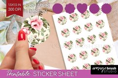 Spring Flowers Round Sticker - Floral Printable Sticker Product Image 1