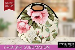 Spring Flowers Lunch Bag - Floral Lunch Bug PNG Sublimation Product Image 1
