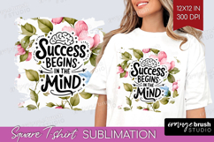 Inspirational Quote Square Tshirt Background - Floral PNG Product Image 1