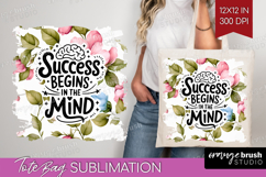 Inspirational Quote Tote Bag - Floral Tote Bag PNG Product Image 1