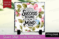 Inspirational Quote Slate PNG - Floral Square Slate Product Image 1