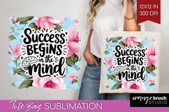 Inspirational Quote Tote Bag - Floral Tote Bag PNG Product Image 1
