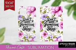 Inspirational Quote Phone Case PNG - Floral Case PNG Product Image 1