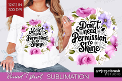 Inspirational Quote Round Tshirt Background - Floral PNG Product Image 1