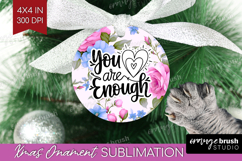 Inspirational Quote Ornament PNG - Floral PNG Sublimation Product Image 1