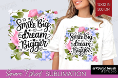 Inspirational Quote Square Tshirt Background - Floral PNG Product Image 1