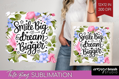Inspirational Quote Tote Bag - Floral Tote Bag PNG Product Image 1