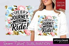 Inspirational Quote Square Tshirt Background - Floral PNG Product Image 1