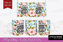 Inspirational Quote Mug Wrap - Floral Mug PNG Sublimation Product Image 1
