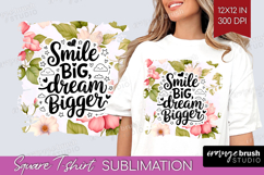 Inspirational Quote Square Tshirt Background - Floral PNG Product Image 1