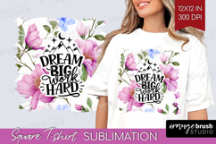 Inspirational Quote Square Tshirt Background - Floral PNG Product Image 1