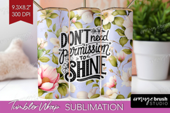 Inspirational Quote Tumbler Wrap - Floral Tumbler PNG Product Image 1
