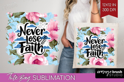 Inspirational Quote Tote Bag - Floral Tote Bag PNG Product Image 1